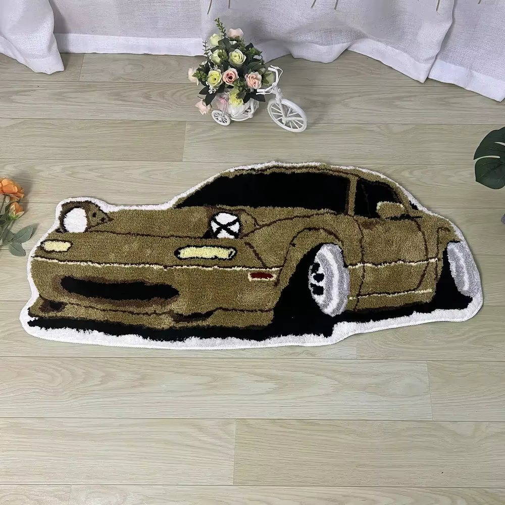 Tapis de voiture de course à la mode, touffetage doux, de sport, pour salon, chambre à coucher, déco