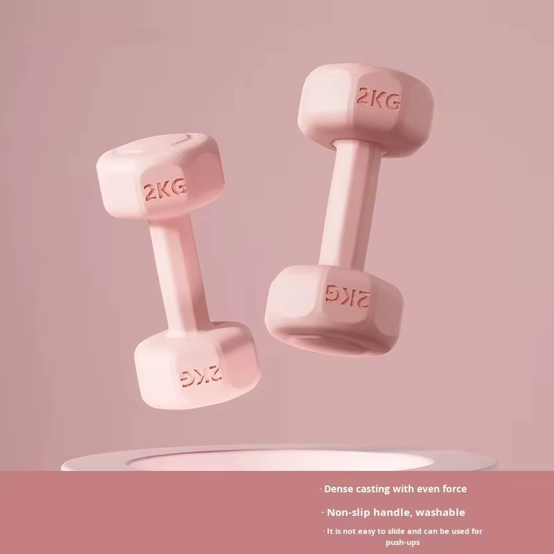 2 haltères enduites de 1 kg - Nouveau design, équipement de fitness à domicile, idéal pour l'entraîn