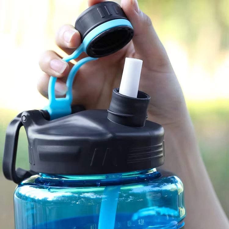 Robuste 2L 3L plus grand bouteille d'eau de gymnastique pour bouteille d'eau de Sport avec paille éc