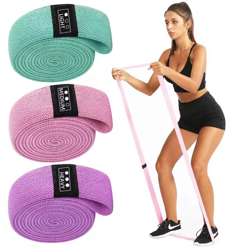 Lot de 3 bandes longues pour le travail, en tissu, pour les exercices