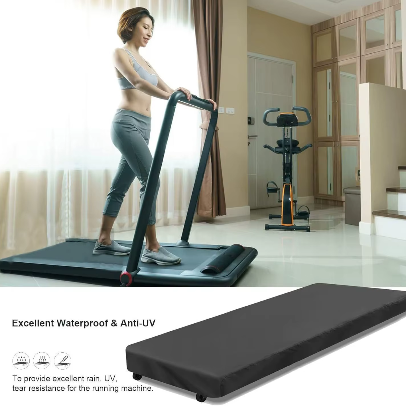 Housse de protection pliable en tissu Oxford pour tapis de course domestique, équipement de fitness,