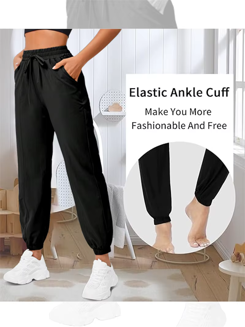 Pantalons de course et de fitness amples, poches latérales pour femmes, pantalons de sport décontrac
