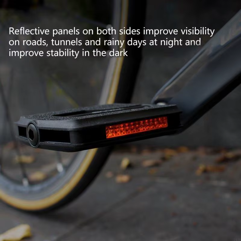 Pédales vélo en feuille réfléchissante, pédales vélo en Nylon avec Surfaces en papier verre