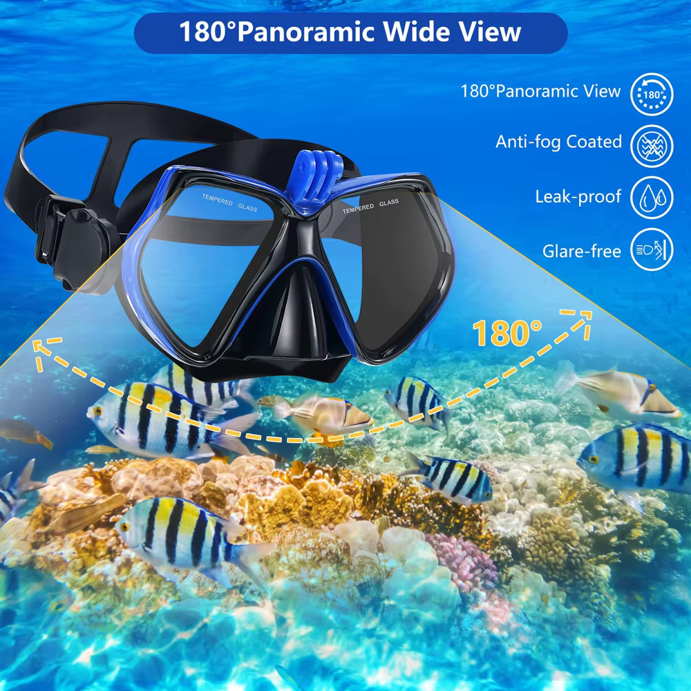 JoyMaySun masque sous-marin professionnel caméra masque de plongée lunettes de natation tuba support