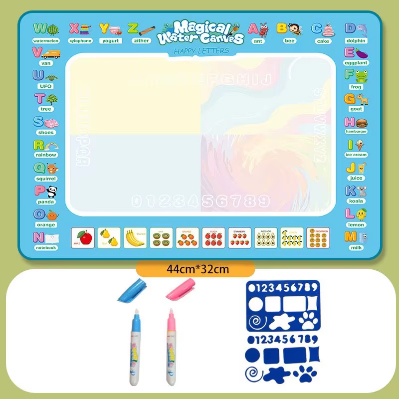 Tapis de gribouillage d'eau coloré pour enfants, 15.76 "× 12.6", jouet éducatif Montessori, tapis de