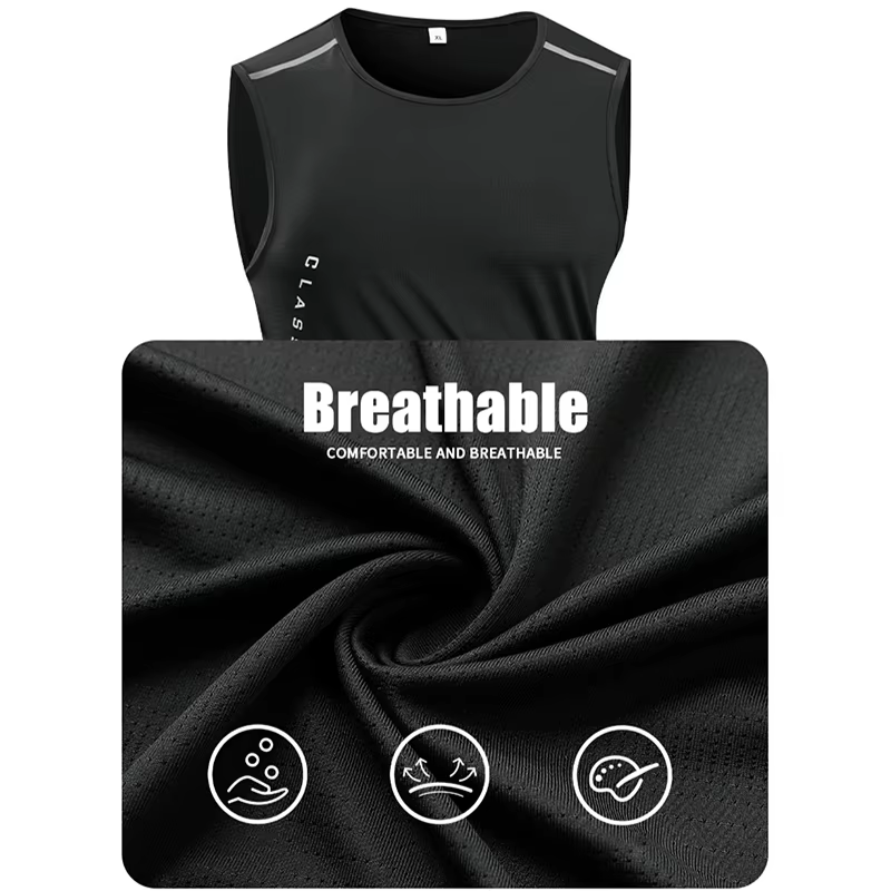 CHRLCK gilet de course pour hommes séchage rapide débardeur de gymnastique hommes Fitness chemise sa