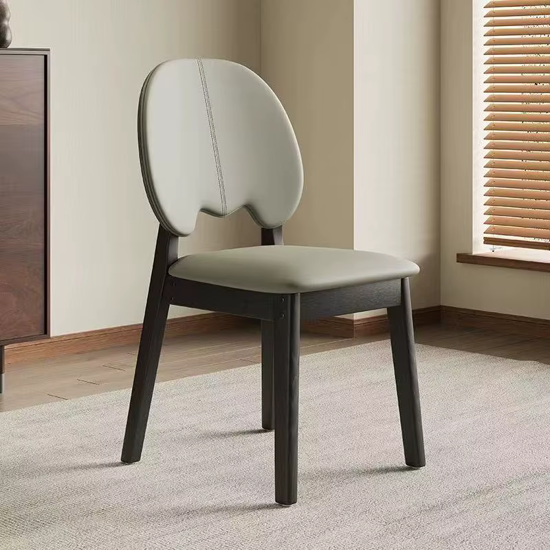 Chaise de salle à manger en bois massif, moderne et minimaliste, avec dossier enveloppant, éponge ha