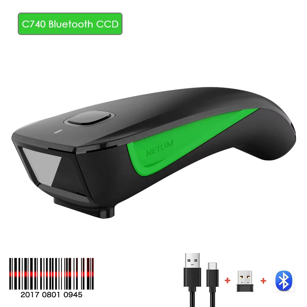 NETUM C740 1D Scanner de codes à barres Bluetooth sans fil poche 1D lecteur de codes à barres CCD po