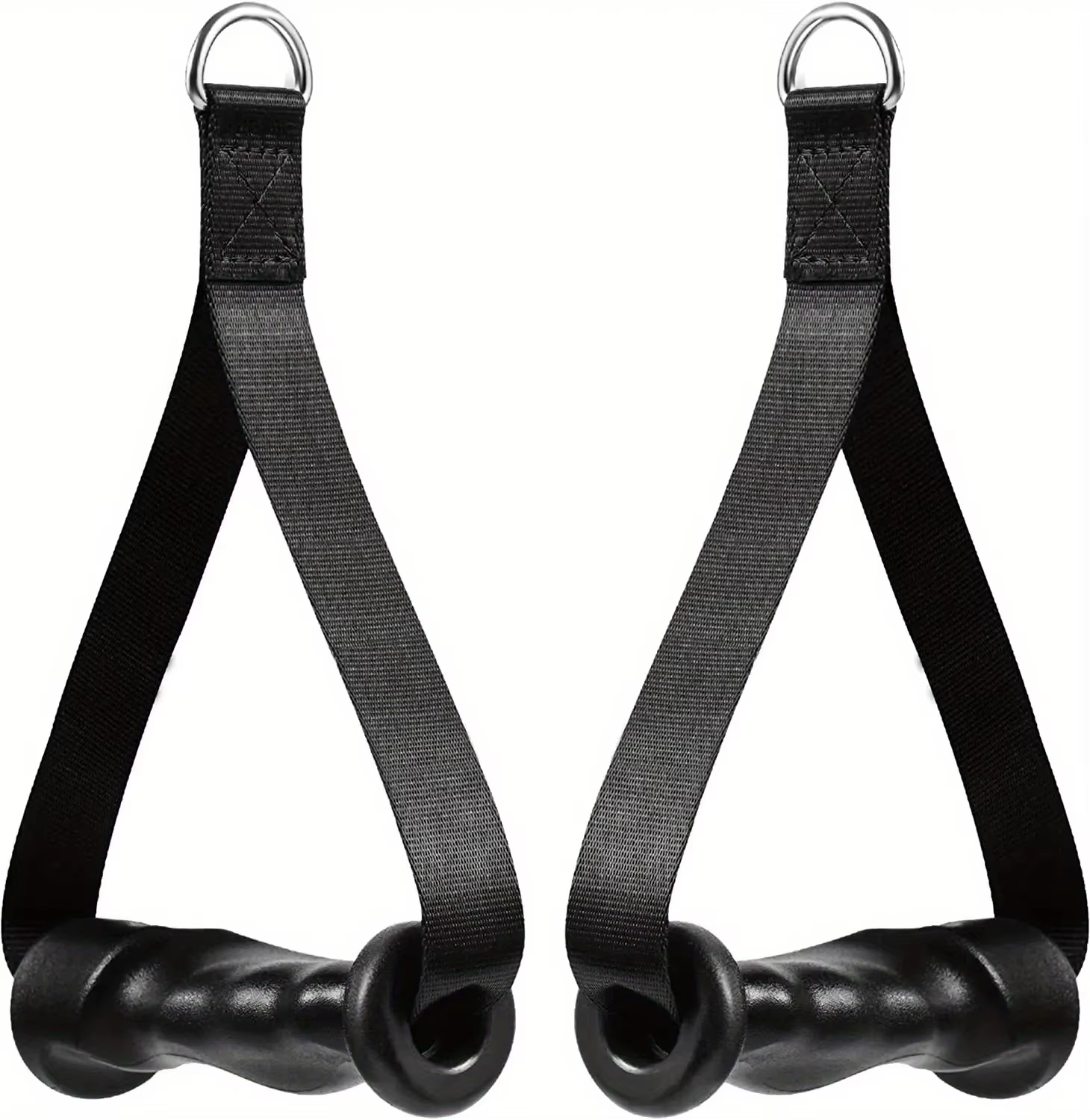 1 paire de poignées ergonomiques robustes pour machines à câble, matériau PP noir, idéal pour les ba