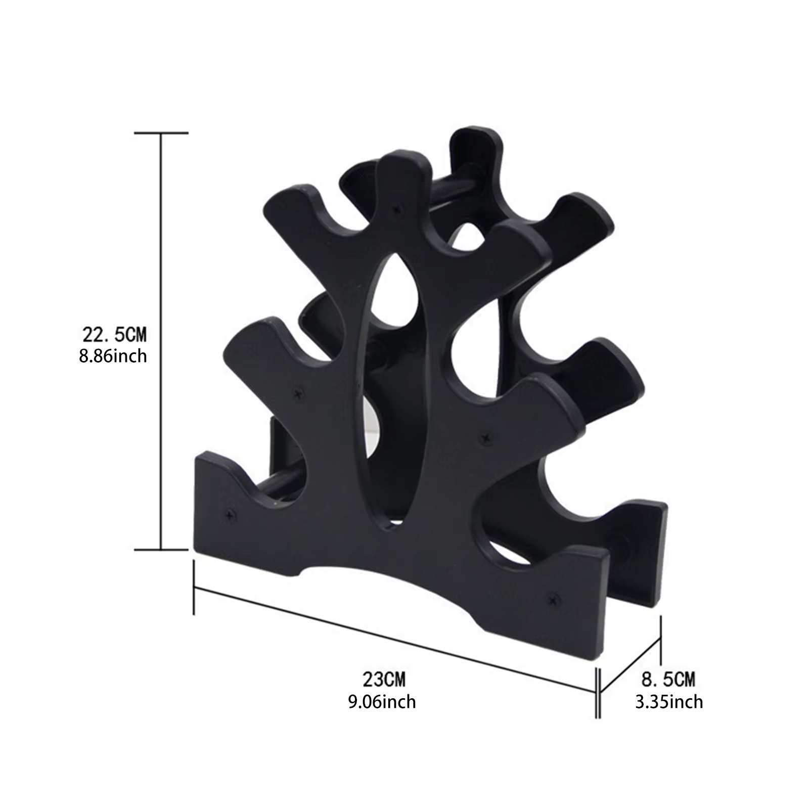 Support pour haltères, organisateur de poids vertical, support compact à 3 niveaux en forme de A pou