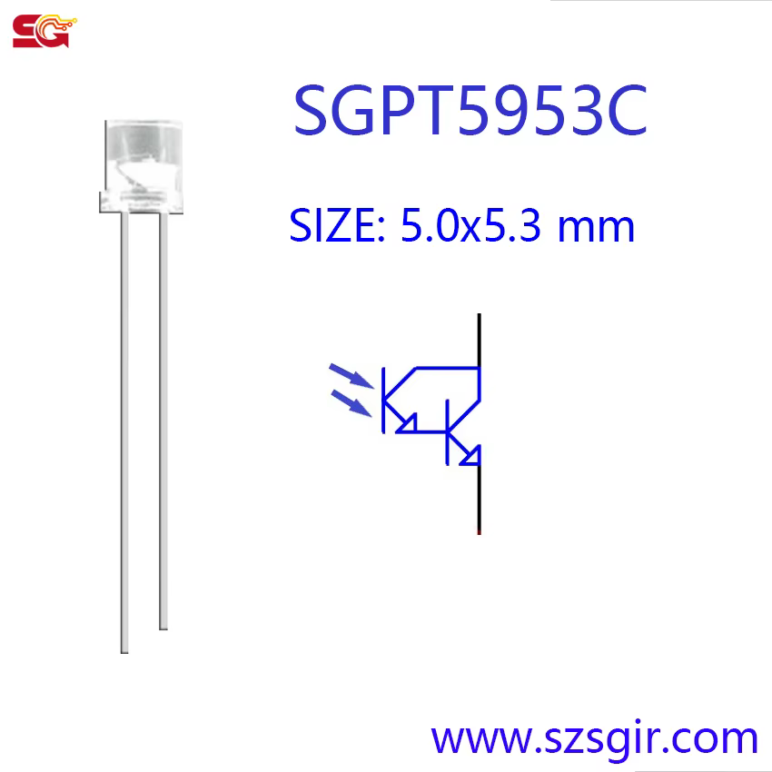 20 pièces, phototransistor DARLINGTON 5mm, SGPT5953C, photocapteur, transistor de réception photosen