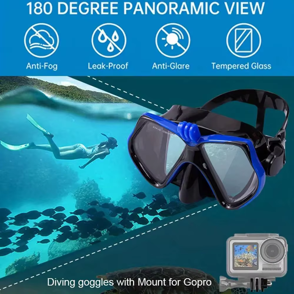 JoyMaySun masque sous-marin professionnel caméra masque de plongée lunettes de natation tuba support