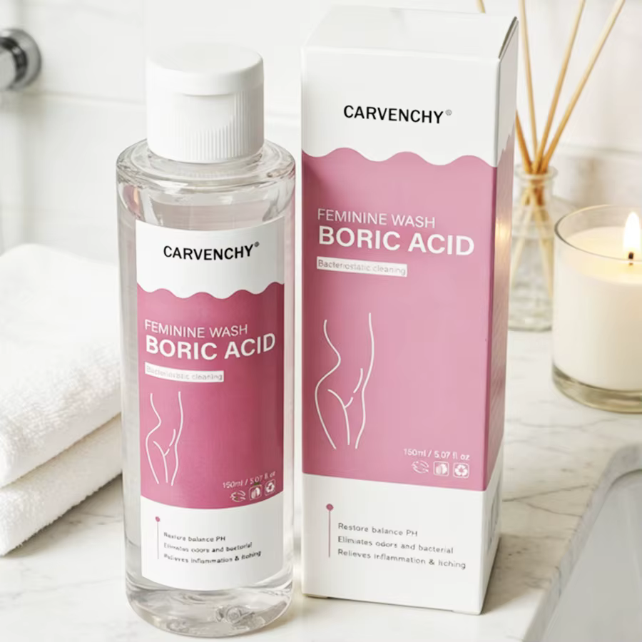 Nettoyant féminin équilibrant le pH avec acide borique |   Contrôle des odeurs |   Nettoie les perte