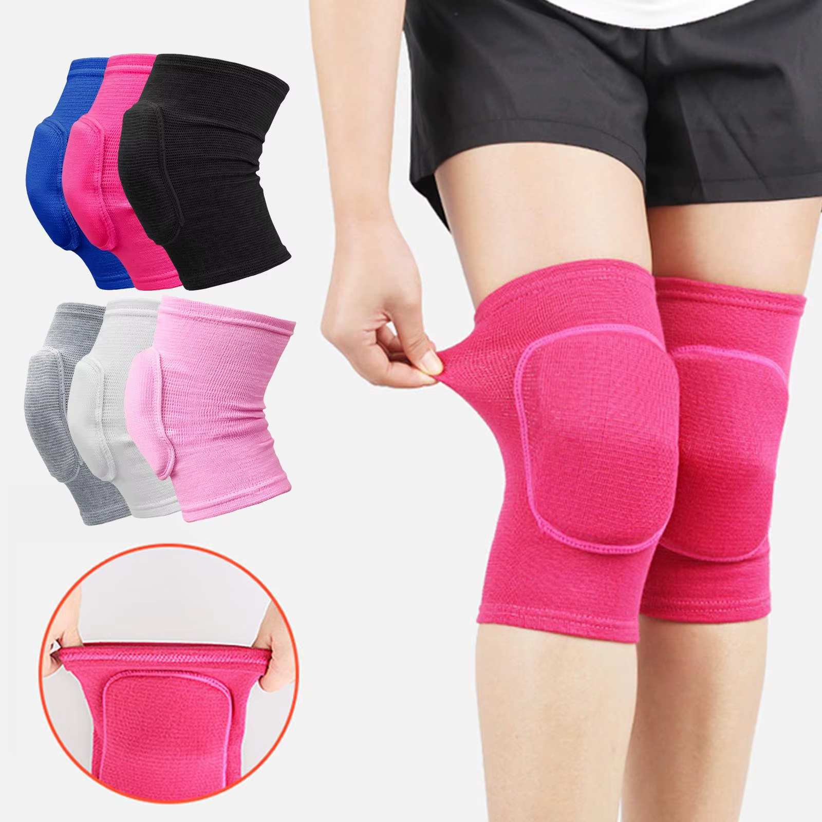 Genouillères de compression pour le sport, genouillères élastiques, éponge épaissie, support de geno