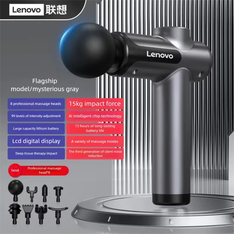Appareil de massage Lenovo N3 avec soulagement musculaire profond, écran tactile LED, design portabl