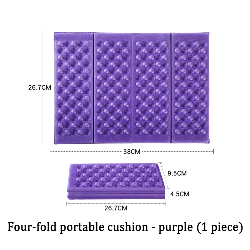 Tapis de massage nid d'abeille pliable en 4, coussin XPE pour la randonnée, le pique-nique, le campi