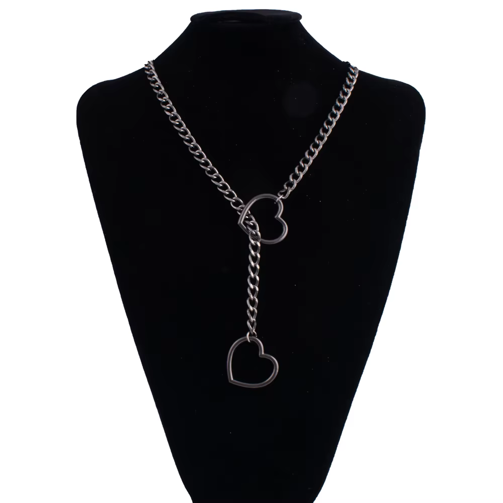 Collier chaîne en forme de cœur pour femmes, ras du cou Punk Rock Goth, accessoires de bijoux