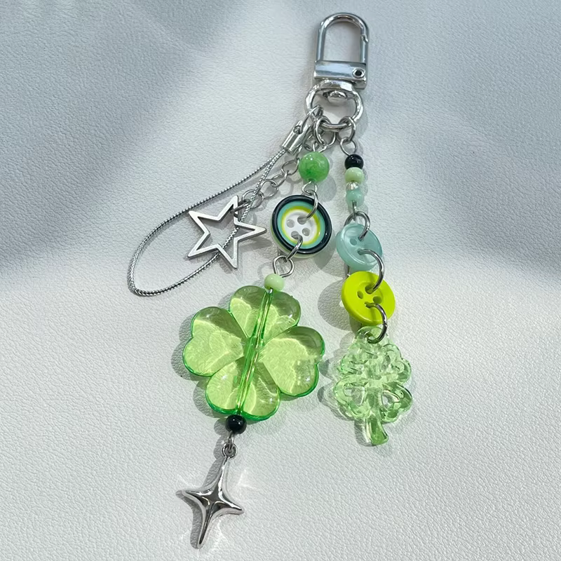 Anime vert trèfle à quatre feuilles Cosplay porte-clés porte-clés chaîne de téléphone porte-clés éto