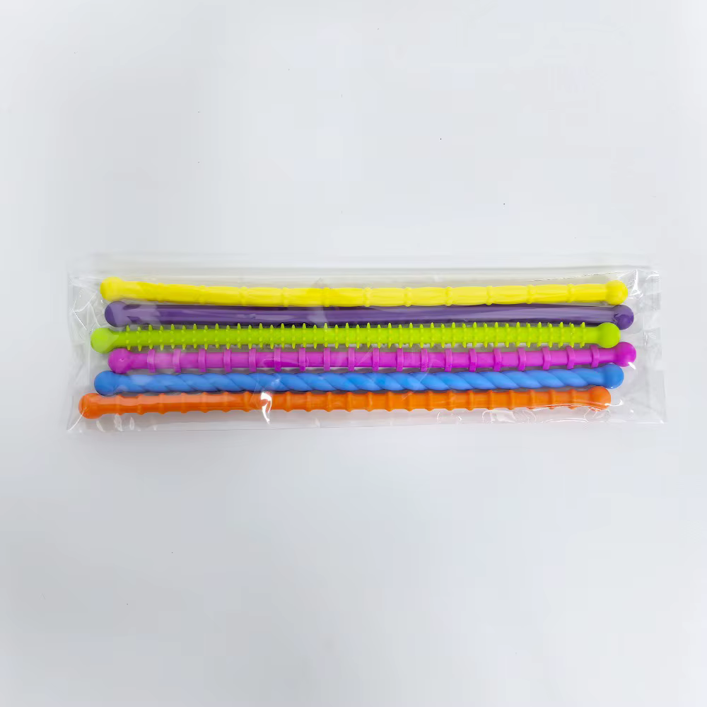 Bande sensorielle DIY en silicone texturé, extensible, favorisant la concentration, anneaux de décom