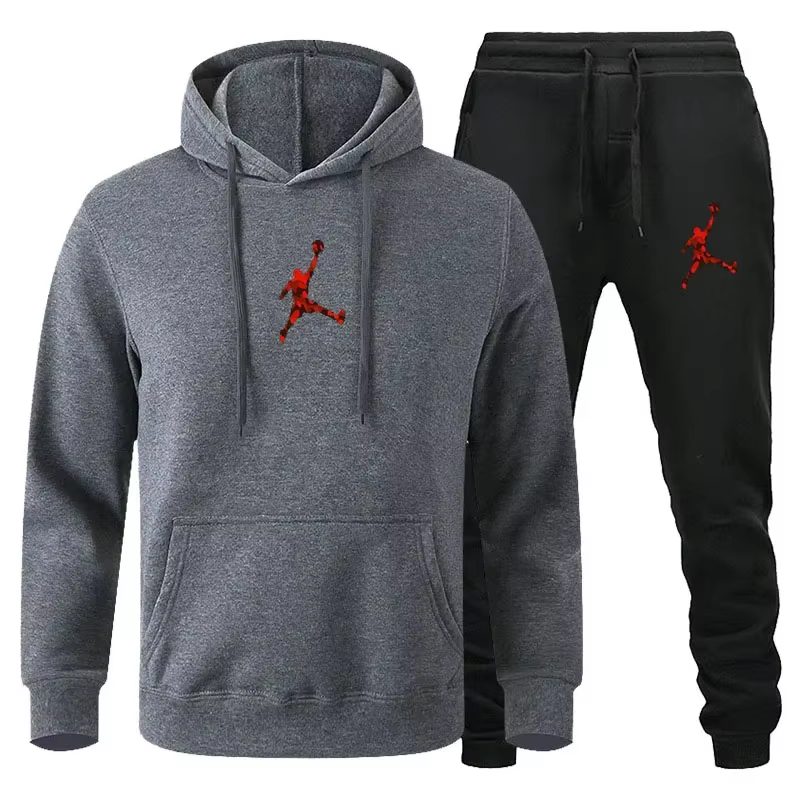Ensemble de vêtements de sport pour hommes, jogging, Fitness, sweat-shirt à manches longues + pantal