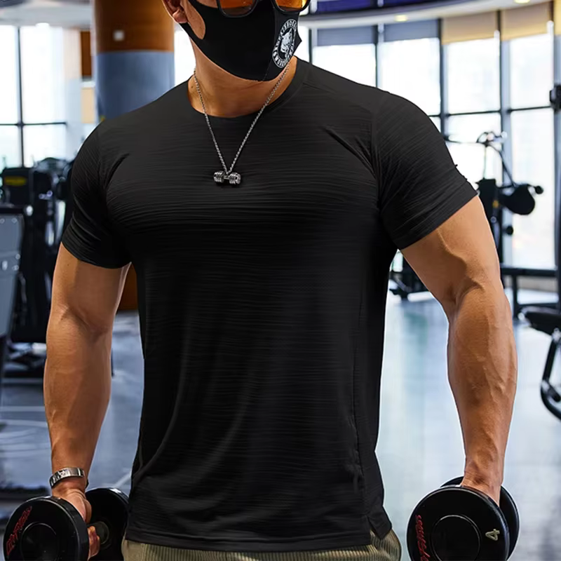 T-shirt de compression d'entraînement musculaire pour hommes, t-shirt de course à pied, tee-shirt se