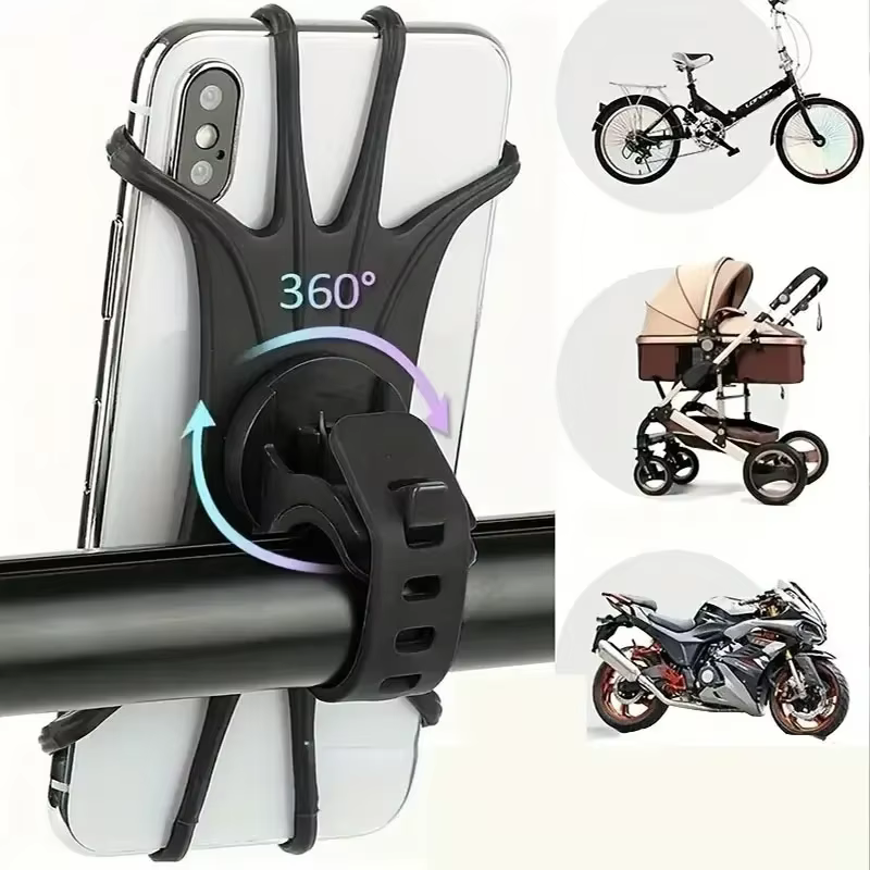 Support de téléphone portable rotatif à 360 degrés pour vélo et moto, Support de sécurité en Silicon