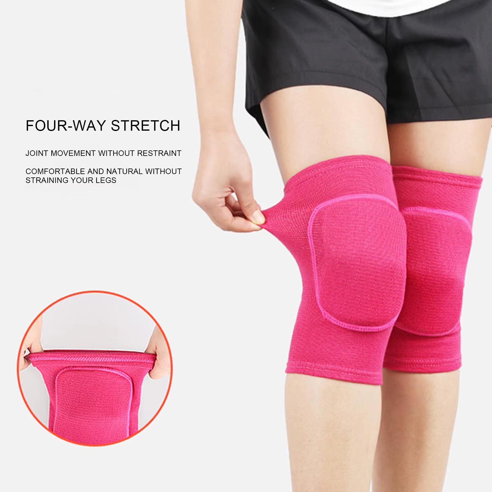 Genouillères de compression pour le sport, genouillères élastiques, éponge épaissie, support de geno