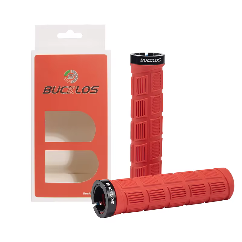 BUCKKub-Poignées de guidon de vélo en caoutchouc souple, avec mécanisme de verrouillage, pour VTT, a