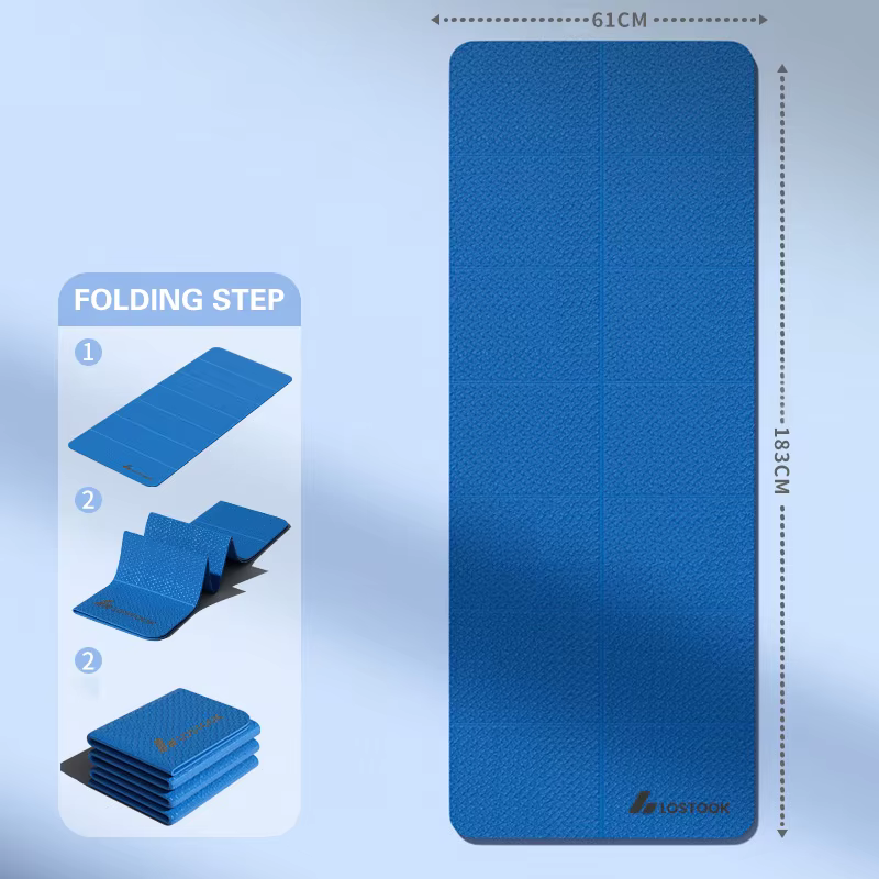 pour les exercices de sol à base de voyage, de pilates et de fitness. Tapis de yoga pliant double fa