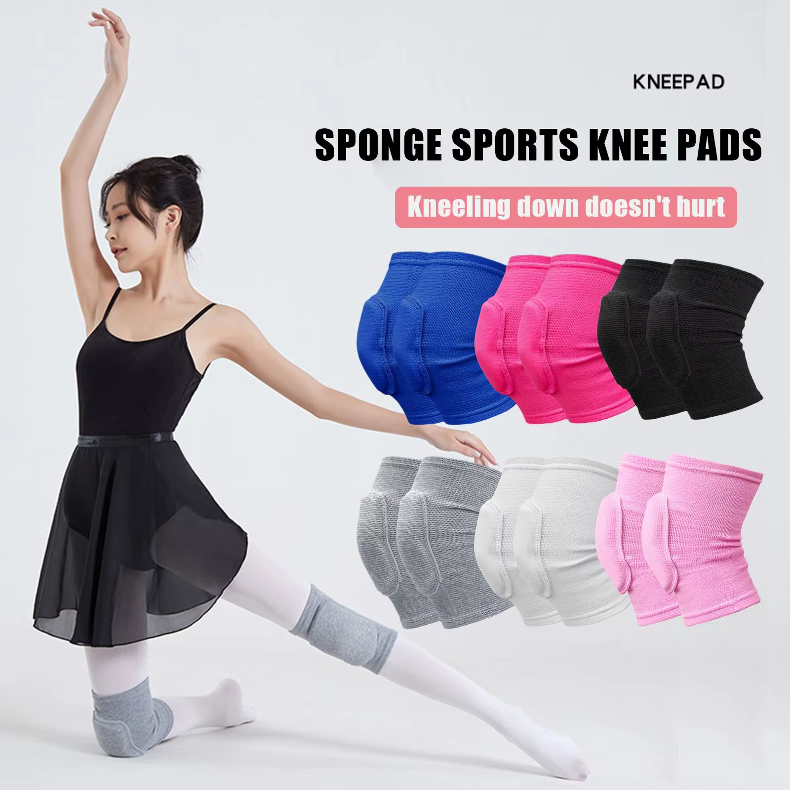 Genouillères de compression pour le sport, genouillères élastiques, éponge épaissie, support de geno