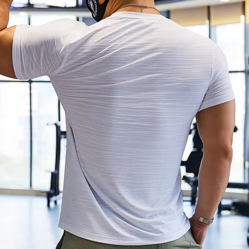 T-shirt de compression d'entraînement musculaire pour hommes, t-shirt de course à pied, tee-shirt se