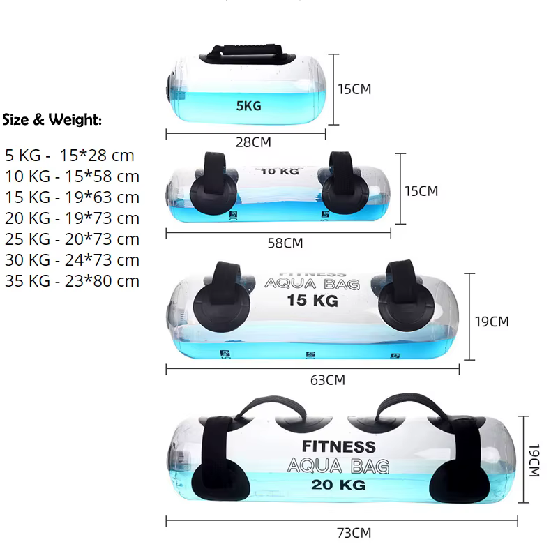 Sacs aquatiques d'entraînement musculaire, sac de puissance d'eau, sac de Fitness d'haltérophilie 25